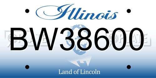 BW38600 Illinois License Plate