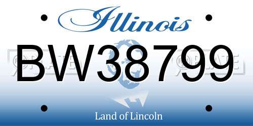 BW38799 Illinois License Plate