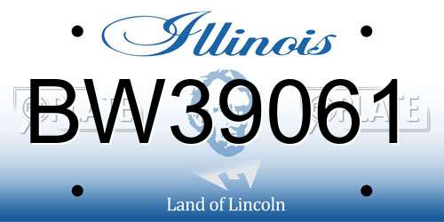 BW39061 Illinois License Plate