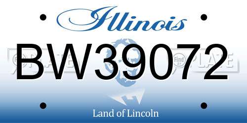 BW39072 Illinois License Plate