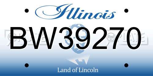 BW39270 Illinois License Plate