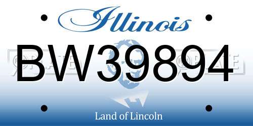 BW39894 Illinois License Plate