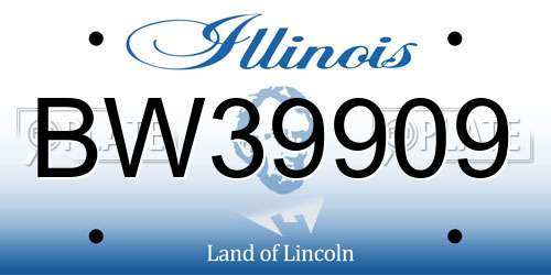 BW39909 Illinois License Plate