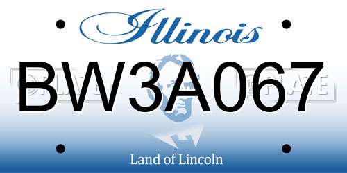 BW3A067 Illinois License Plate
