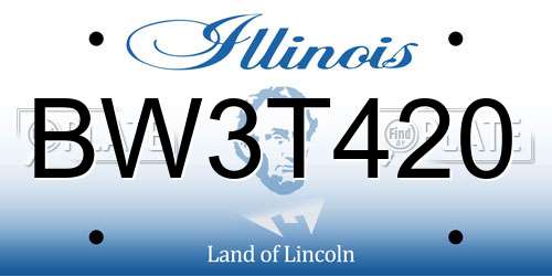 BW3T420 Illinois License Plate