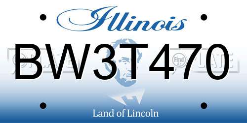 BW3T470 Illinois License Plate