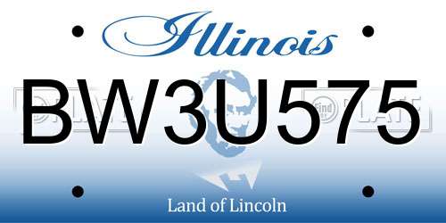 BW3U575 Illinois License Plate