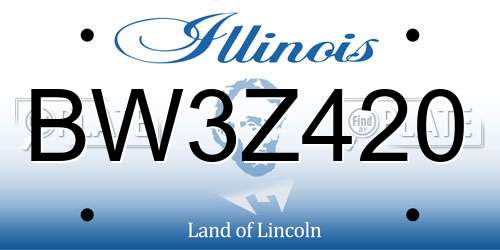 BW3Z420 Illinois License Plate