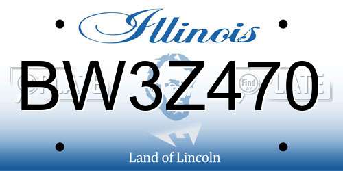 BW3Z470 Illinois License Plate