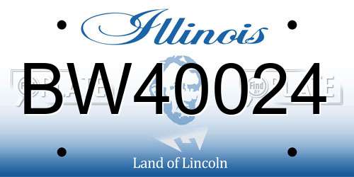 BW40024 Illinois License Plate