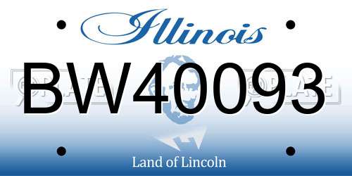 BW40093 Illinois License Plate