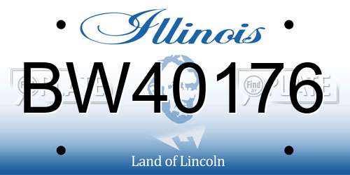 BW40176 Illinois License Plate