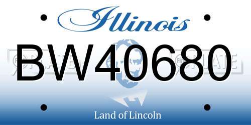 BW40680 Illinois License Plate