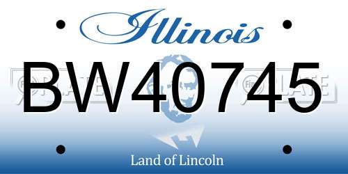 BW40745 Illinois License Plate