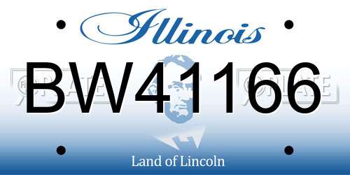 BW41166 Illinois License Plate