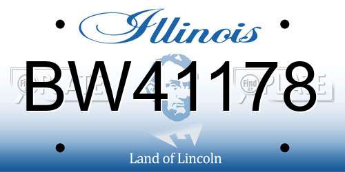 BW41178 Illinois License Plate