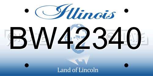 BW42340 Illinois License Plate