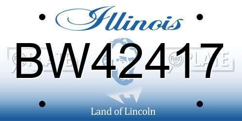 BW42417 Illinois License Plate
