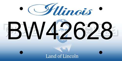 BW42628 Illinois License Plate