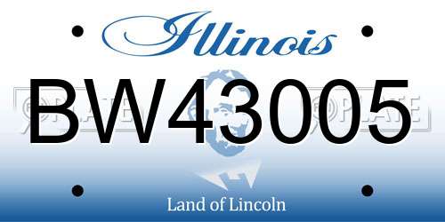 BW43005 Illinois License Plate