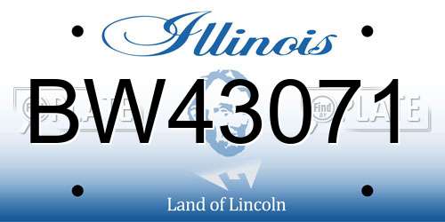 BW43071 Illinois License Plate