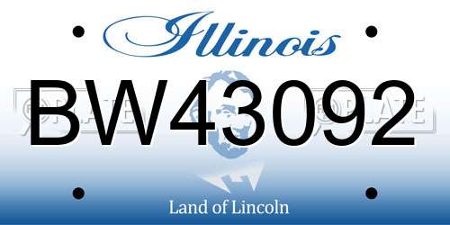 BW43092 Illinois License Plate