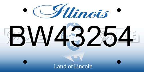 BW43254 Illinois License Plate