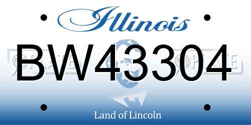 BW43304 Illinois License Plate