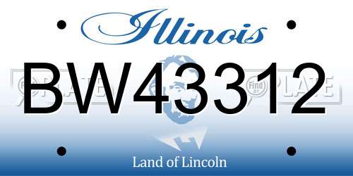 BW43312 Illinois License Plate