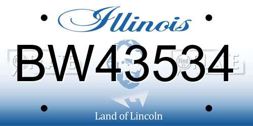 BW43534 Illinois License Plate