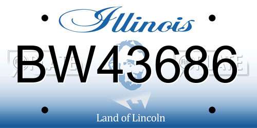 BW43686 Illinois License Plate