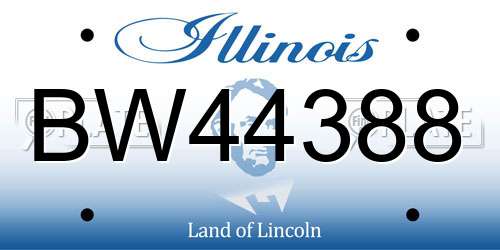 BW44388 Illinois License Plate