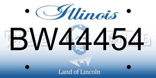BW44454 Illinois License Plate