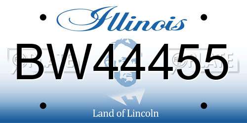 BW44455 Illinois License Plate