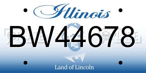 BW44678 Illinois License Plate