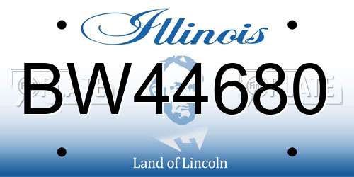 BW44680 Illinois License Plate
