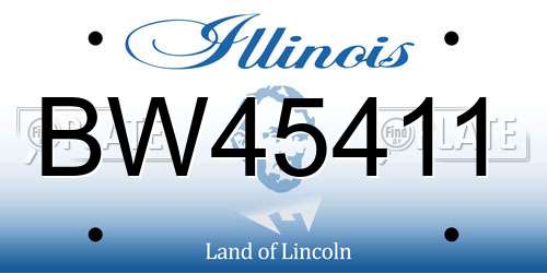 BW45411 Illinois License Plate