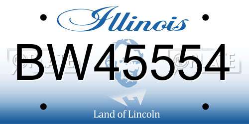 BW45554 Illinois License Plate