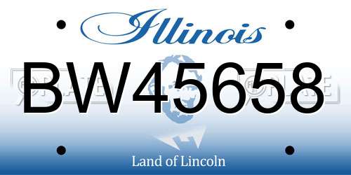 BW45658 Illinois License Plate