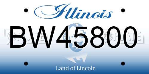 BW45800 Illinois License Plate