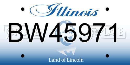 BW45971 Illinois License Plate