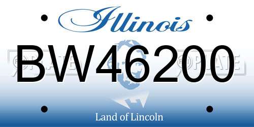 BW46200 Illinois License Plate