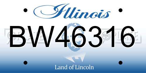 BW46316 Illinois License Plate