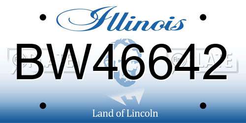 BW46642 Illinois License Plate
