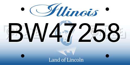 BW47258 Illinois License Plate