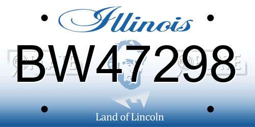 BW47298 Illinois License Plate