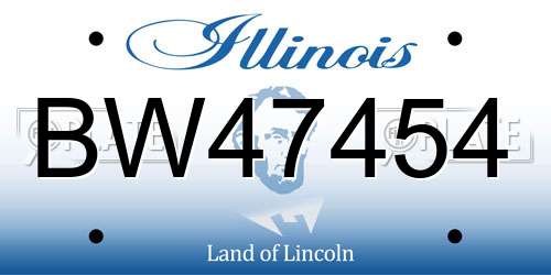 BW47454 Illinois License Plate