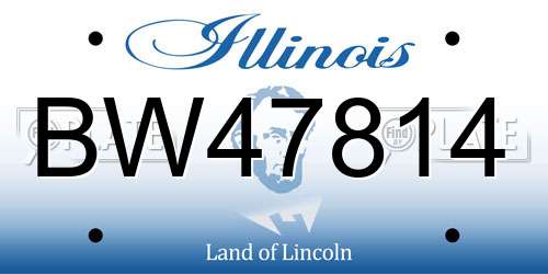 BW47814 Illinois License Plate