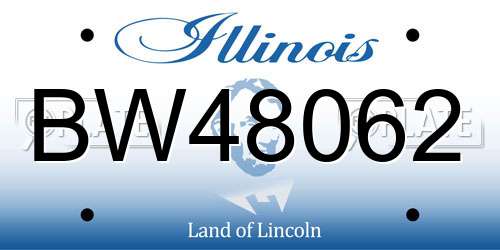 BW48062 Illinois License Plate