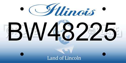 BW48225 Illinois License Plate